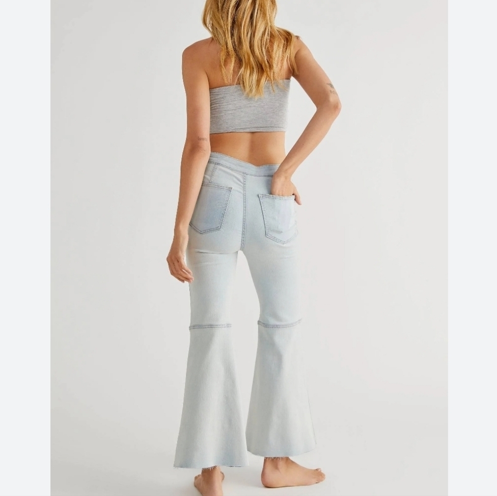 FREE PEOPLE Youthquake Womens Crop Flare Pants Nwot Sz 29 - Picture 3 of 16